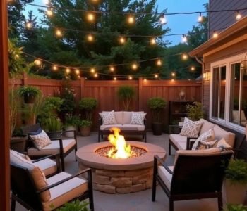 A stylish patio with comfortable